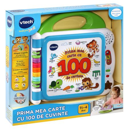 Prima mea Carte Ilustrată Interactivă, 100% Bilingvă in Limba Romana si Engleza cu 100 de Cuvinte si Propozitii, 1-5 ani, Vtech Toodler [2]