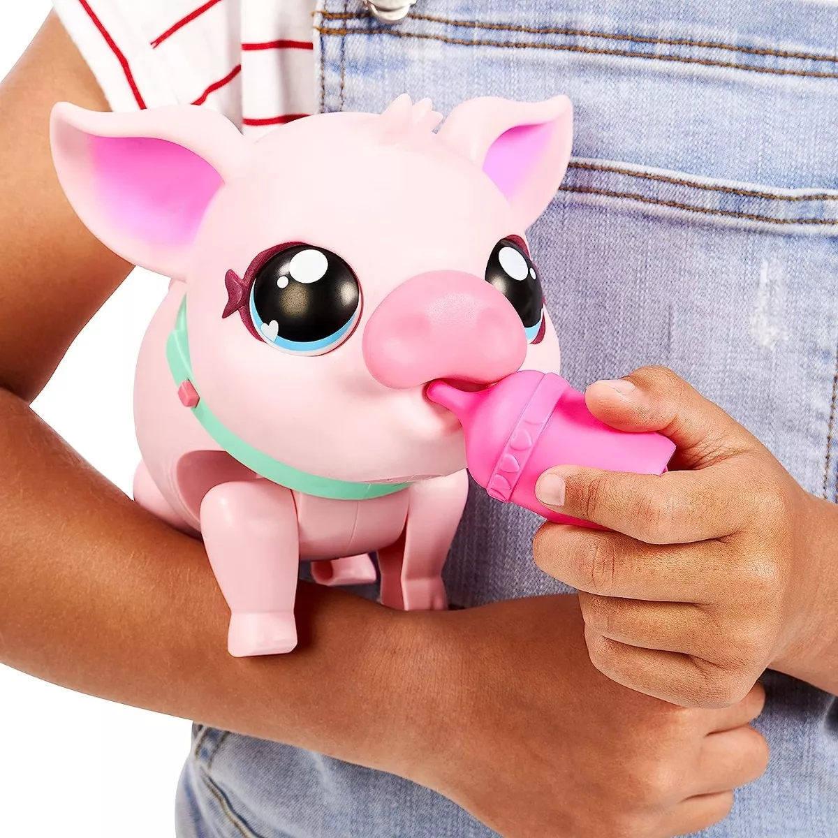Purcelus Interactiv Lucky The Piggy  cu 25 Sunete si Reactii  Amuzante,  Live Pets My Pets Piggly - Giochi Preziosi [13]