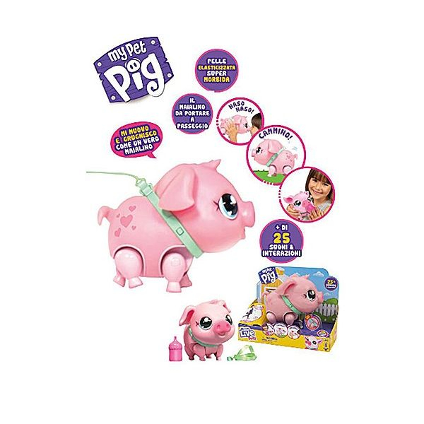 Purcelus Interactiv Lucky The Piggy  cu 25 Sunete si Reactii  Amuzante,  Live Pets My Pets Piggly - Giochi Preziosi [4]
