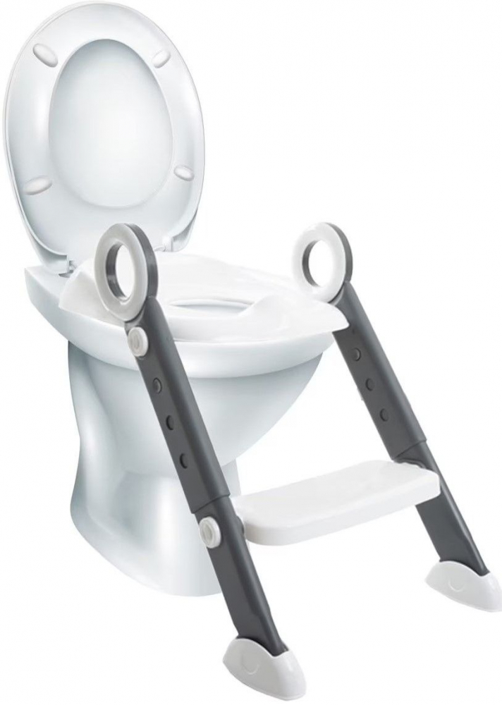 Reductor WC cu Scară Antiderapanta compatibil cu toate tipurile de Toalete  -  BabyJem – Reglabil, Pliabil, Anti-Alunecare - Alb [1]
