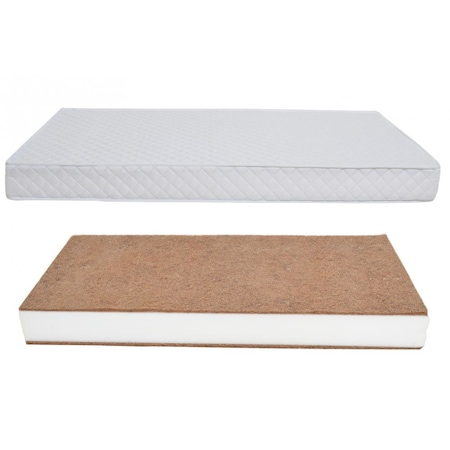 Saltea pentru Bebelusi -  Somn Usor, Fibra de Cocos, Husa Bumbac 100% ,  Antibacteriana, Antialergica & Lavabila , 120x60x8 CM [4]
