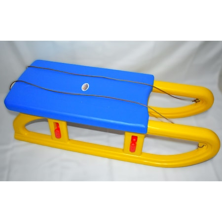 Sanie  de Plastic Mare , Rezistenta si Usoara ,   Recomandata pentru 2 Copii , Dimensiune  90x34x27cm,  Galben cu Albastru [5]