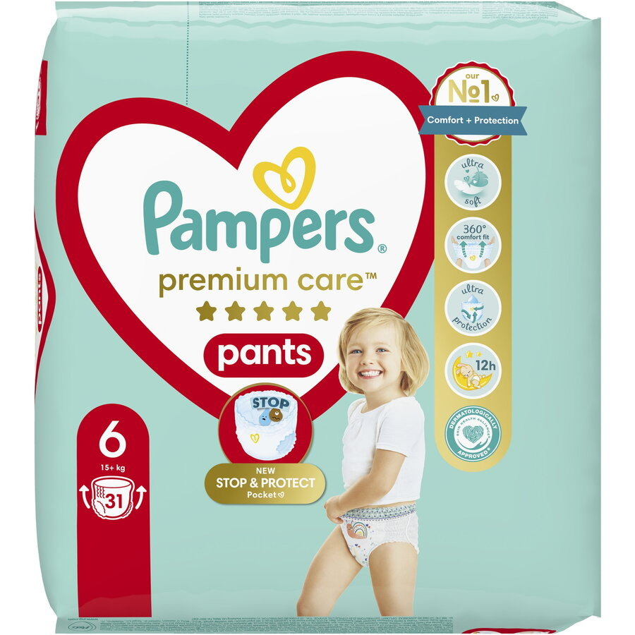 Scutece-chilotel Pampers Premium Care Pants Value Pack Marimea 6, 15+ kg, 31 buc [2]