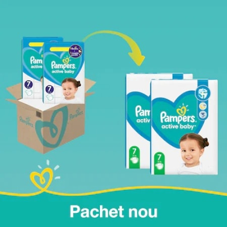 Scutece Pampers Active Baby, marimea 7, cantitate 44 de bucati, pentru 15+ kg, cu strat aditional unic pentru protectie suplimentara pe timp de noapte, absorbtie rapida a lichidului [6]