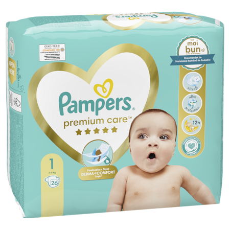 Scutece Pampers Premium Care Marimea 1, Nou Nascut, 2-5 kg, 26 buc [2]