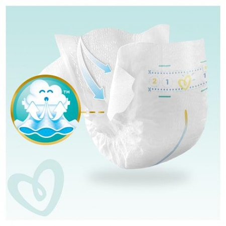 Scutece Pampers Premium Care, Nou Nascut, Piele Sensibila, Absorbtie Ridicata, Marimea 1, 2-5 kg, 208 buc, Testat Dermatologic [2]