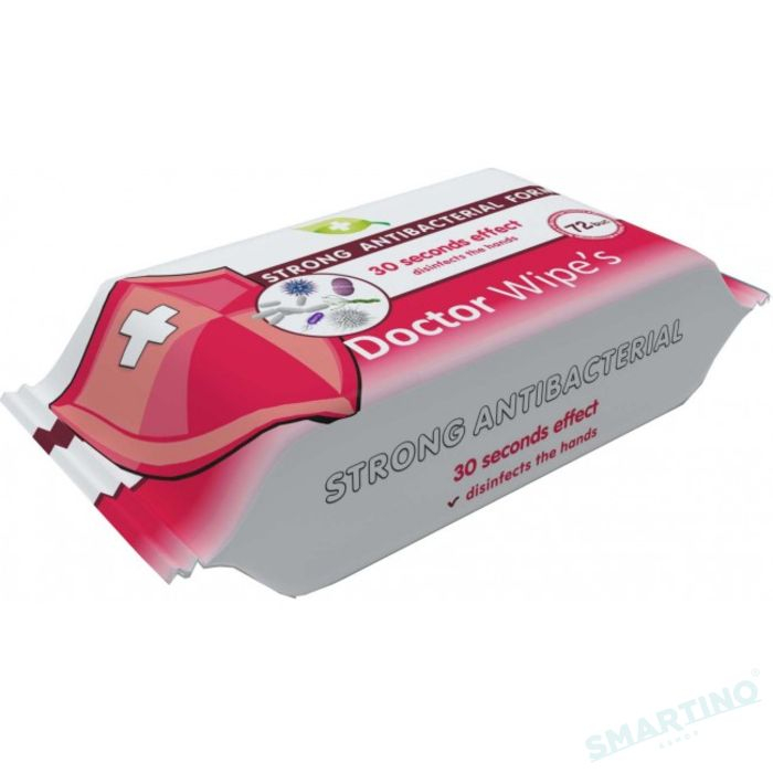 24 x  Pachete Servetele umede cu Capac,  Efect Puternic Antibacterian, Anti Virus , Dezinfectant Puternic - Aviz Biocid  Ministerul Sanatatii , 24 pachete x 72, 1728 Buc - Made in Romania [4]