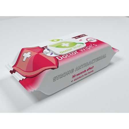 5 x Servetele umede cu Efect Puternic Antibacterian, Anti Virus, Dezinfectant Puternic, Doctor Wipe's, 5 pachete x 72, 360 Buc Fara aroma [2]