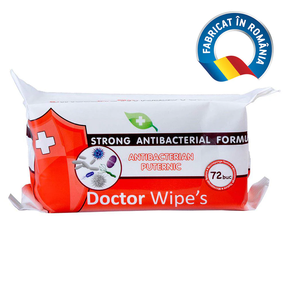 Servetele umede igienice Antibacteriene Doctor Wipe's 72 buc - Aviz Biocid [2]