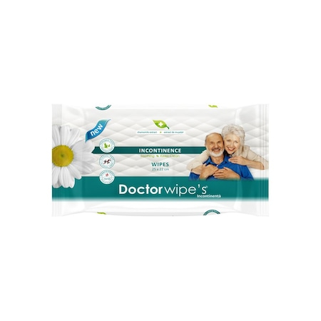 Servetele umede igienice pentru incontinenta cu capac Doctor Wipe's 25cmx22cm 72 buc [5]