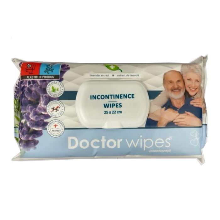Servetele umede Incontinenta Doctor Wipe's cu Extract de Lavanda, 6 pachete x 50, 300 buc [2]