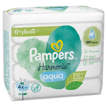 Servetele umede, Pampers Harmonie Aqua Pure, 4 pachete x 48 bucati [2]