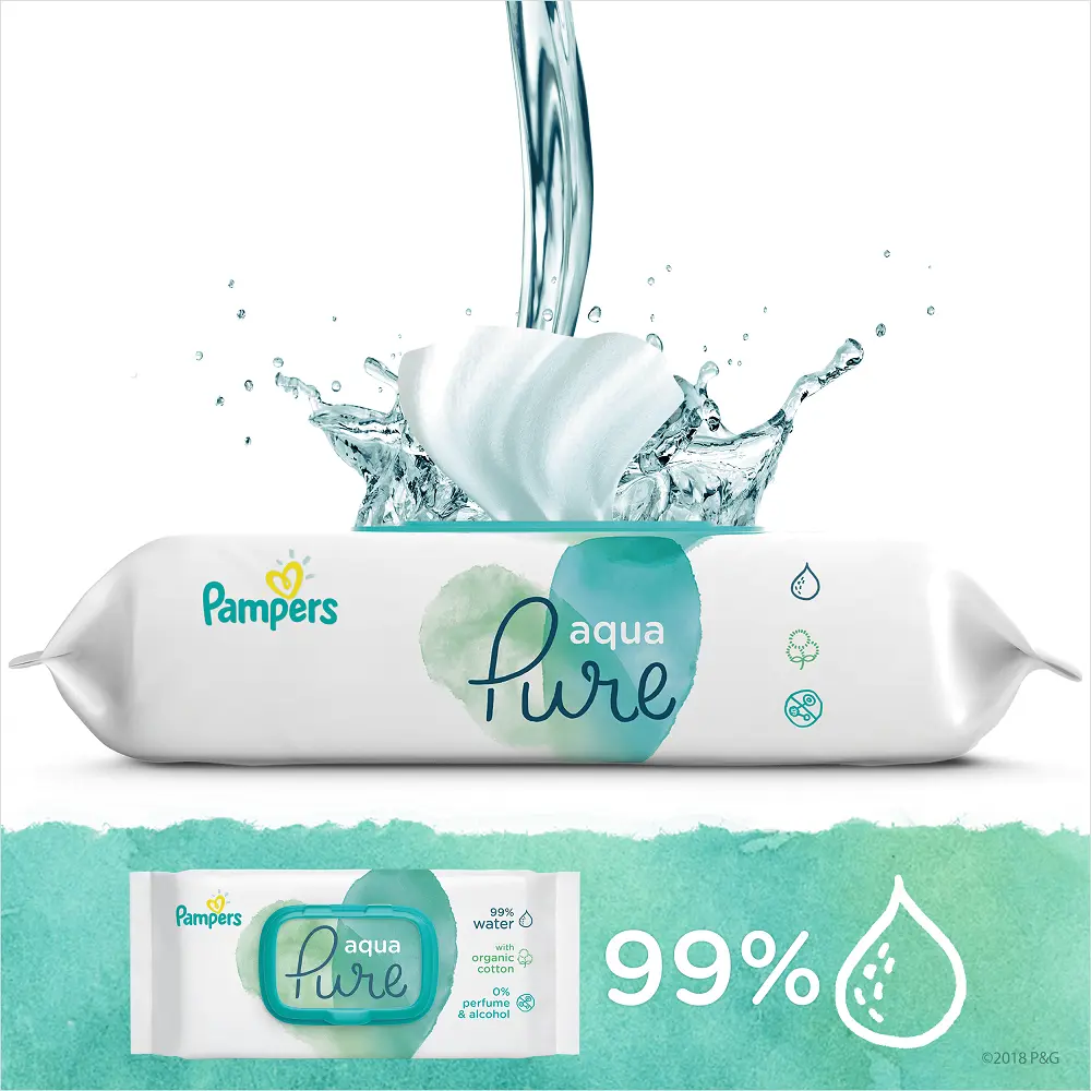 Servetele umede Pampers Aqua Pure, 3 pachete, 144 buc [2]