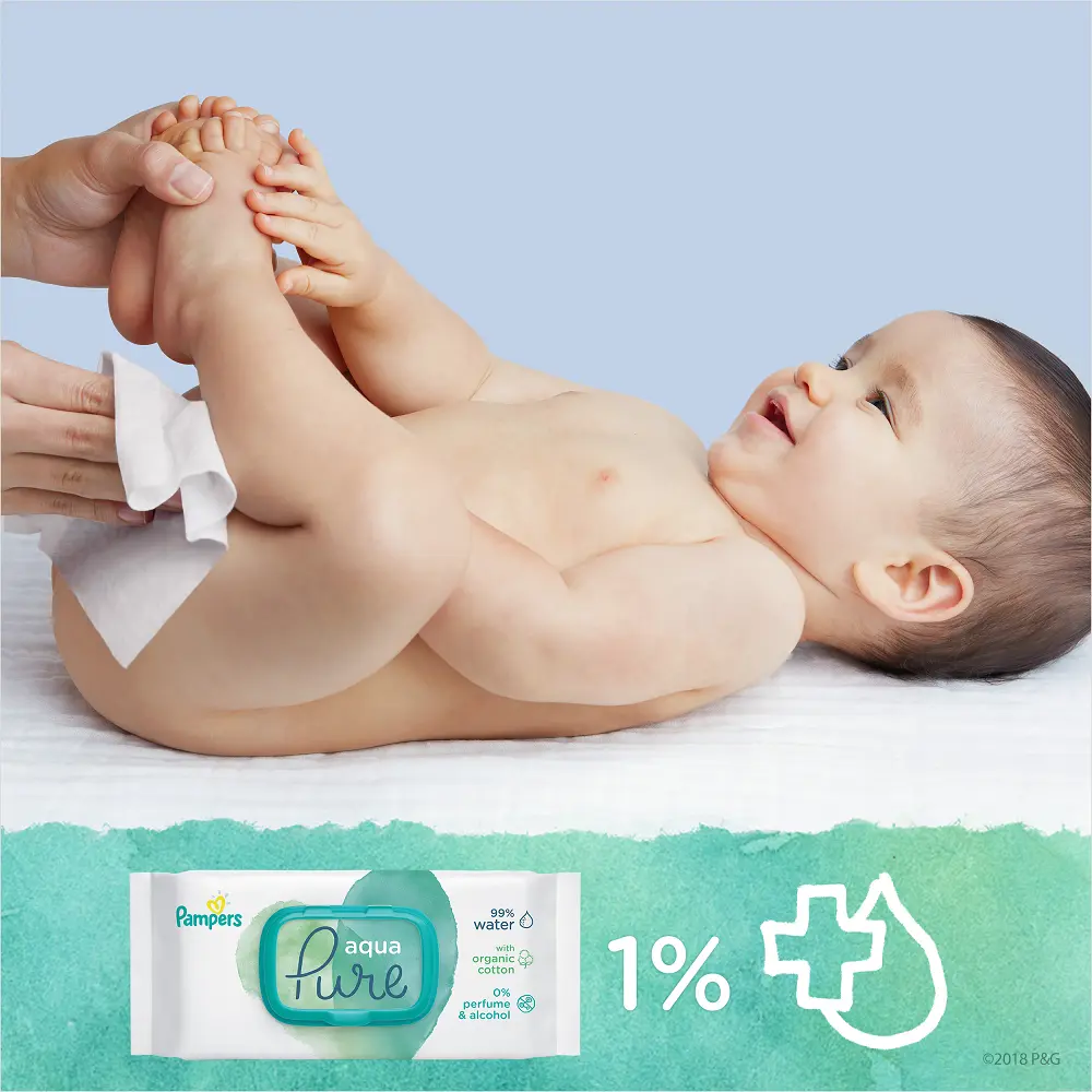 Servetele umede Pampers Aqua Pure, 9 pachete x 48 = 432 buc [6]
