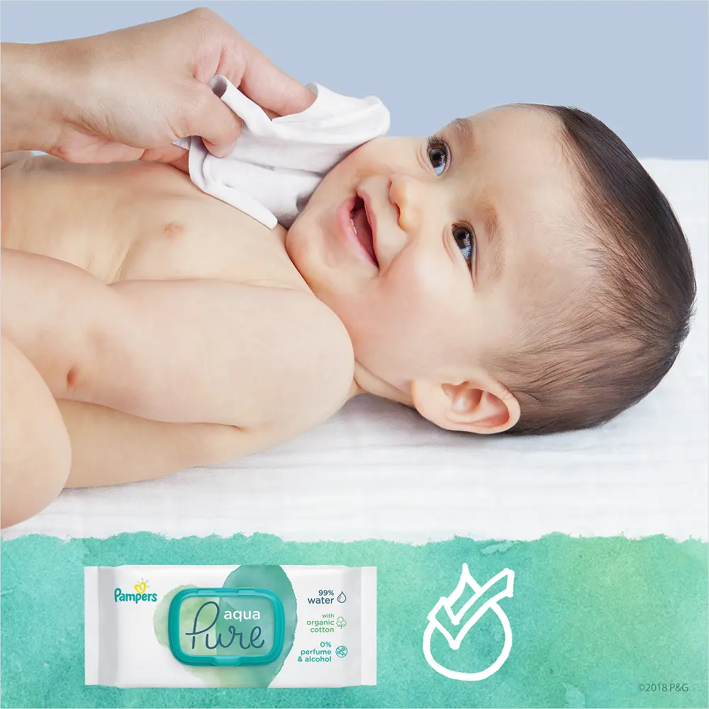 Servetele umede Pampers Aqua Pure, 9 pachete x 48 = 432 buc [7]