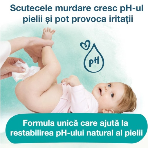 Șervețele  Umede Pampers Harmonie Aqua 24 Pachete x 48 Servețele = 1152 Servețele  pentru Bebeluși, protejează împotriva iritațiilor pielii, loțiune delicată cu 99% apă pura [5]