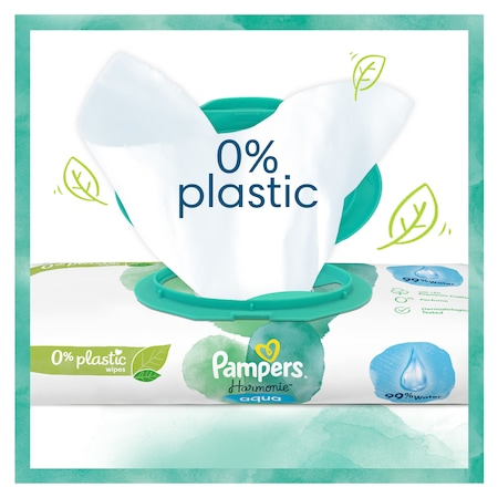 Șervețele  Umede Pampers Harmonie Aqua 24 Pachete x 48 Servețele = 1152 Servețele  pentru Bebeluși, protejează împotriva iritațiilor pielii, loțiune delicată cu 99% apă pura [4]