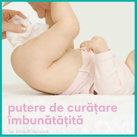 Șervețele Umede Pampers Harmonie Aqua 15 Pachete x 48 Servețele = 720 Servețele pentru Bebeluși, ajută la restabilirea pH-ului natural al pielii, loțiune delicată cu 99% apă pura [6]