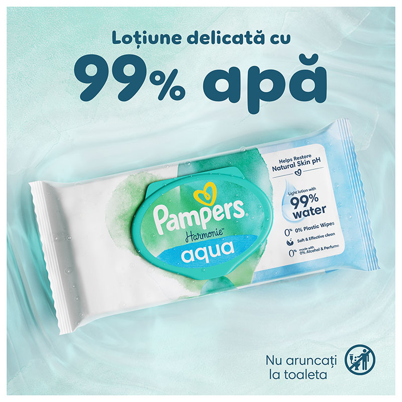 Servetele Umede PAMPERS Harmonie Aqua  Patrula Catelusilor Editie Limitata , contin 99% apa pentru o protectie pura a pielii, 0% Plastic, 15 pachete, 720 buc [6]