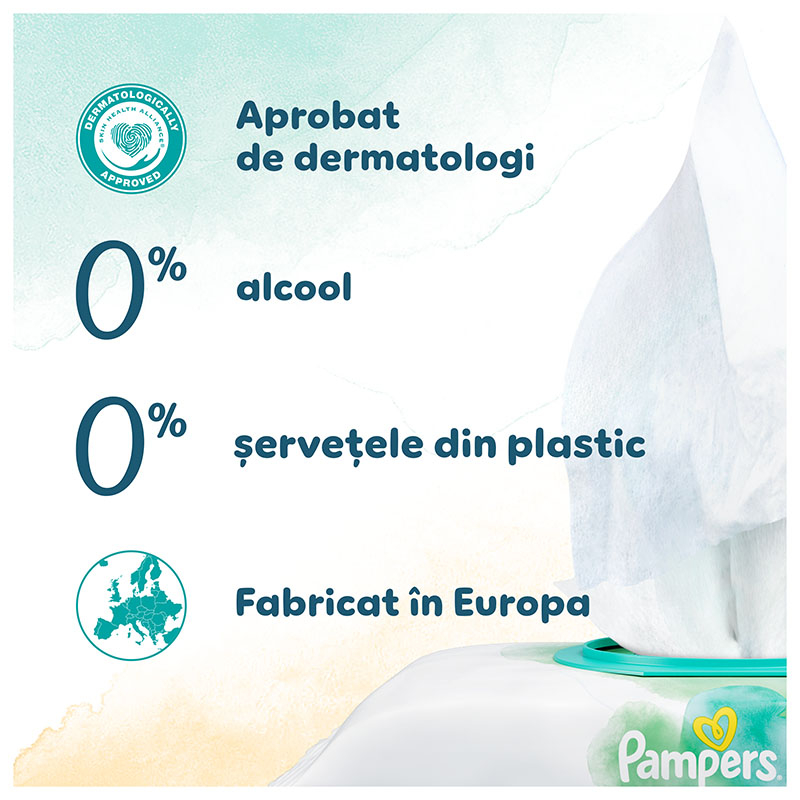 Servetele Umede PAMPERS Harmonie Aqua - Patrula Catelusilor Editie Limitata , Contin 99% Apa pentru o Protectie pura a pielii, 0% Plastic, 3 Pachete x 48, 144 Buc [7]