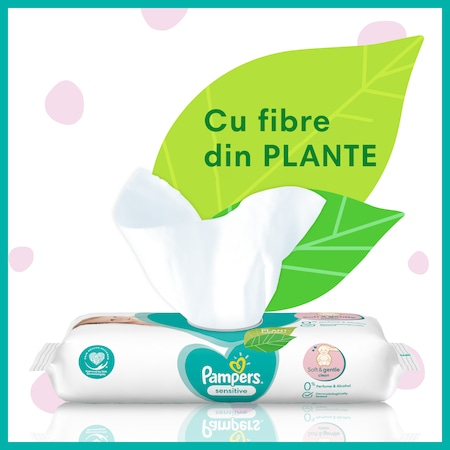 Servetele umede Pampers Sensitive, 12 pachete x 52, 624 buc [7]