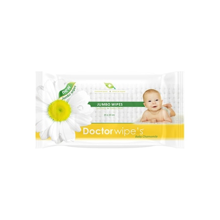 Servetele umede pentru copii cu capac Doctor Wipe's Jumbo Baby chamomile 72buc [2]