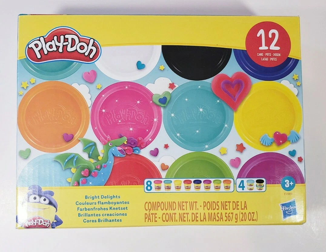 Set 12 Cutii de Plastilina Modelabila Bright Delights Bulk Colors - Play-doh - Back To School - Originala Hasbro [3]