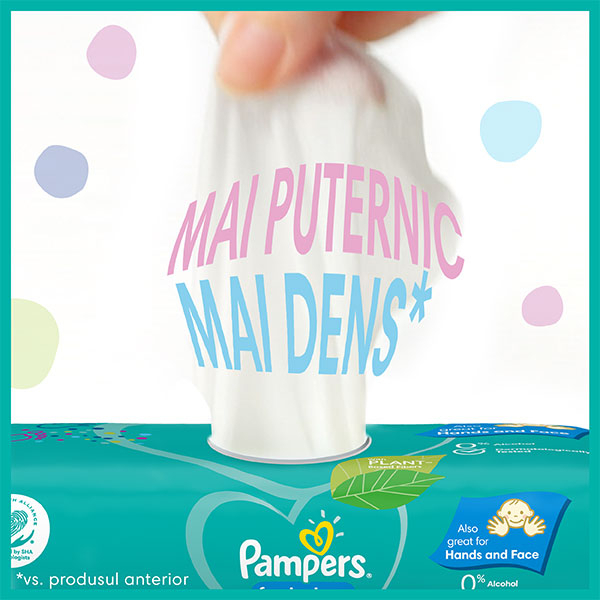 Set 12 pachete servetele umede a cate 52 bucati Pampers Fresh Clean, cu capacitatea de absorbtie ridicata [3]