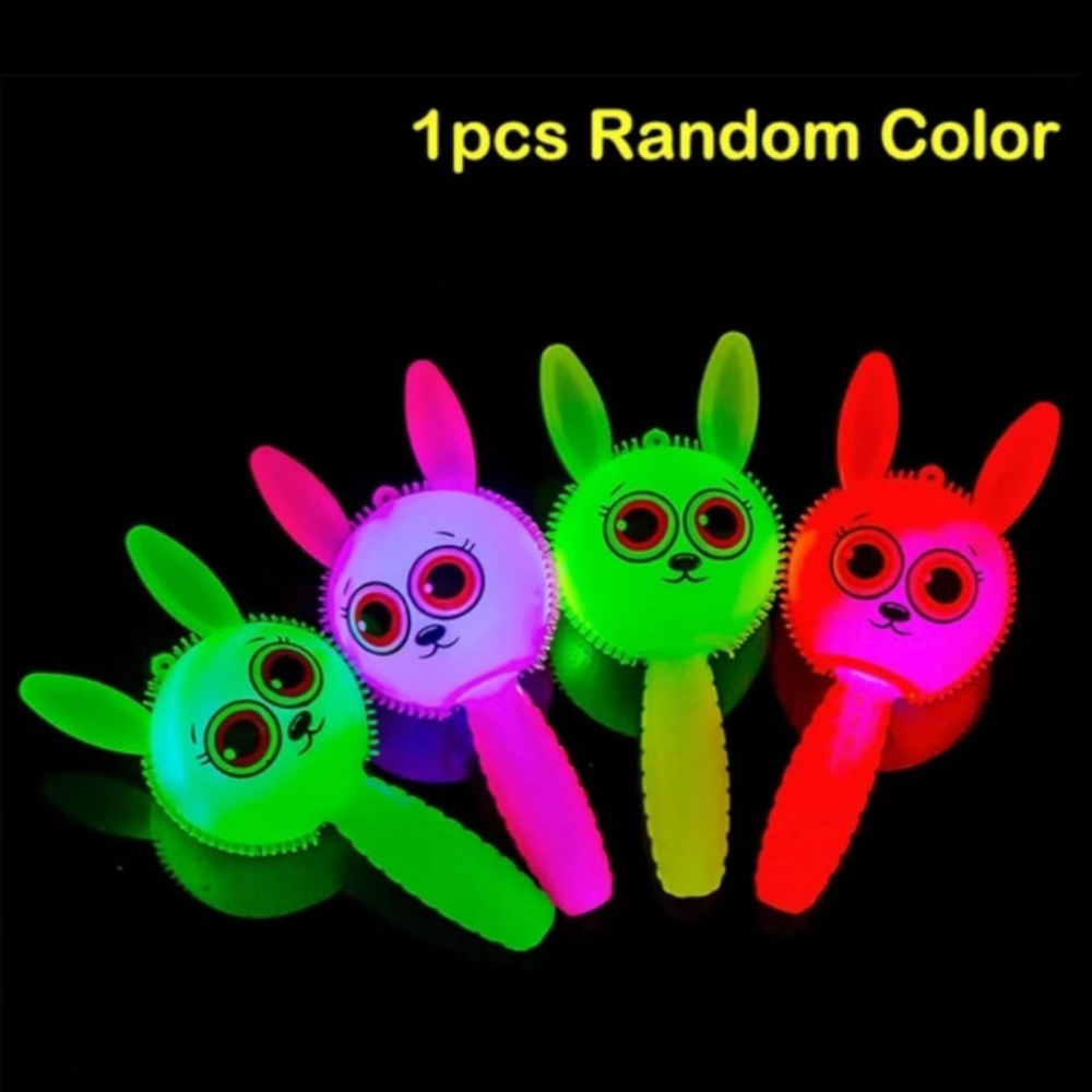 Set 12 x Jucărie Bebelusi  de tinut in mana -  Iepuras  sau Ursulet  LED Luminos Handle  pentru Petrecere de Aniversare sau Baby Shower, Multicolor [5]