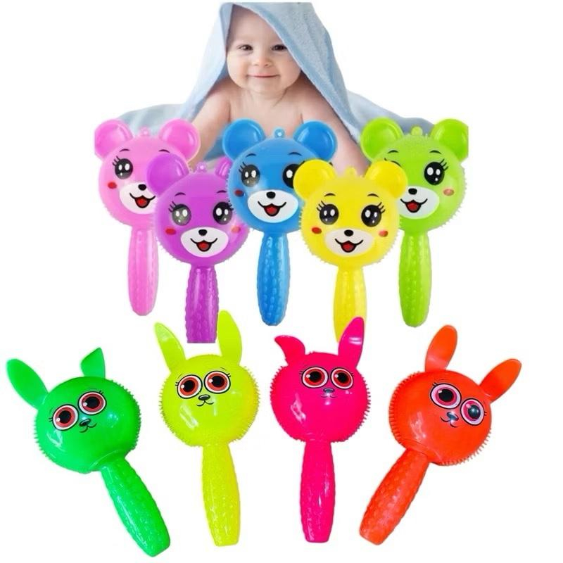 Set 12 x Jucărie Bebelusi  de tinut in mana -  Iepuras  sau Ursulet  LED Luminos Handle  pentru Petrecere de Aniversare sau Baby Shower, Multicolor [13]