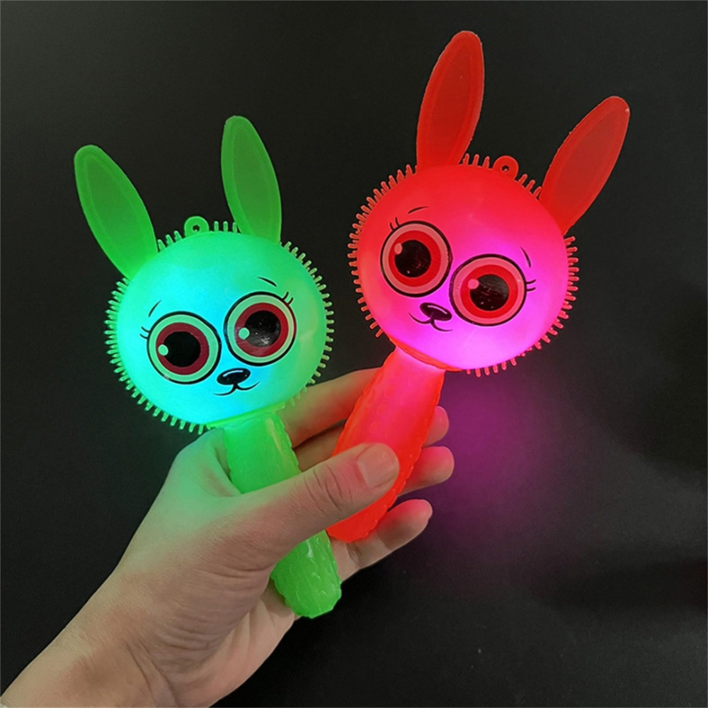 Set 12 x Jucărie Bebelusi  de tinut in mana -  Iepuras  sau Ursulet  LED Luminos Handle  pentru Petrecere de Aniversare sau Baby Shower, Multicolor [6]