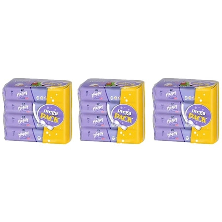 Set Servetele Umede Happy cu Lotiune Hidratanta imbogatita cu Vitamina E si Alantoina - Fara Alcool, PH Neutru, Mega Pack Economy,12x 64 - 768 buc / Set [2]