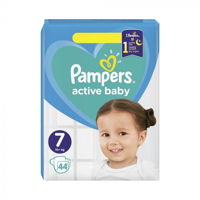 Set 2 baxuri scutece Pampers Active Baby, marimea 7, cantitate 44 bucati/bax, pentru 15+ kg, cu strat aditional unic pentru protectie [2]