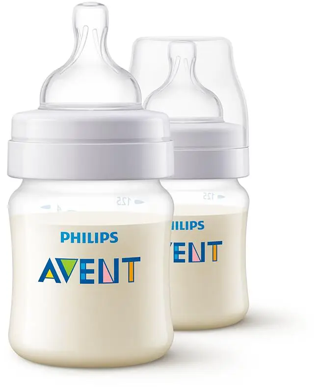 Set 2 Biberoane Anti-Colici Nou Nascuti - Philips Avent , 125 ml, Tetina cu Debit 1, +0 luni, Fara BPA, Foarte Usor de Curatat [2]