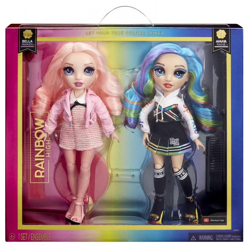 Set 2 Păpuși Scolarite Elegante Rainbow Dash High – Bella & Amaya, 30 cm [2]