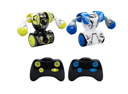 Set 2 Roboti Luptatori cu Pumni Puternici,  Inteligenta Artificiala si Telecomanda - SilverLit Robo Kombat Mega Robots Twin Pack - Set Albastru [11]