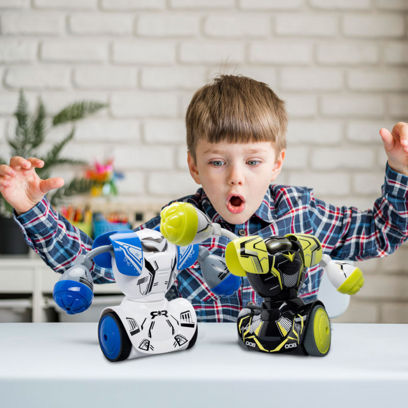 Set 2 Roboti Luptatori cu Pumni Puternici,  Inteligenta Artificiala si Telecomanda - SilverLit Robo Kombat Mega Robots Twin Pack - Set Albastru [4]