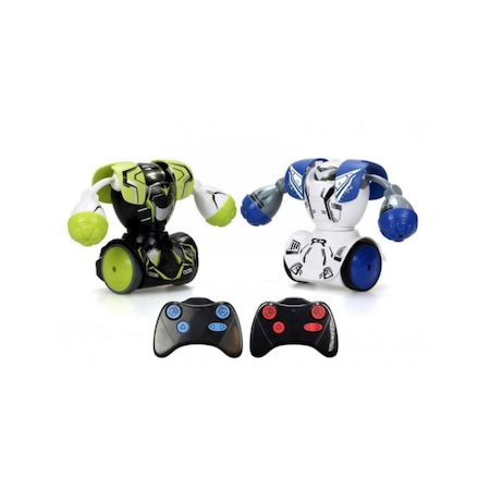 Set 2 Roboti Luptatori cu Pumni Puternici,  Inteligenta Artificiala si Telecomanda - SilverLit Robo Kombat Mega Robots Twin Pack - Set Albastru [10]