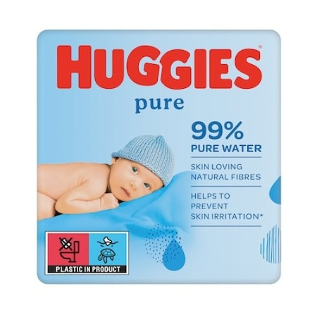Set 3 pachete servetele umede Huggies cu fibre naturale din celuloza si textura groasa, fara parfum, alcool si parabeni [2]