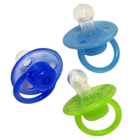 Set 3x Suzete BabyPure pentru  Baieti din Silicon - Forma Rotunda fara BPA (0 Luni +) [3]