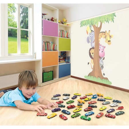 Set 40 Masinute  Metalice de Colectie,  in Tub de Plastic  45 Cm Inaltime, Die Cast DeLuxe 1:64, Multicolor [3]