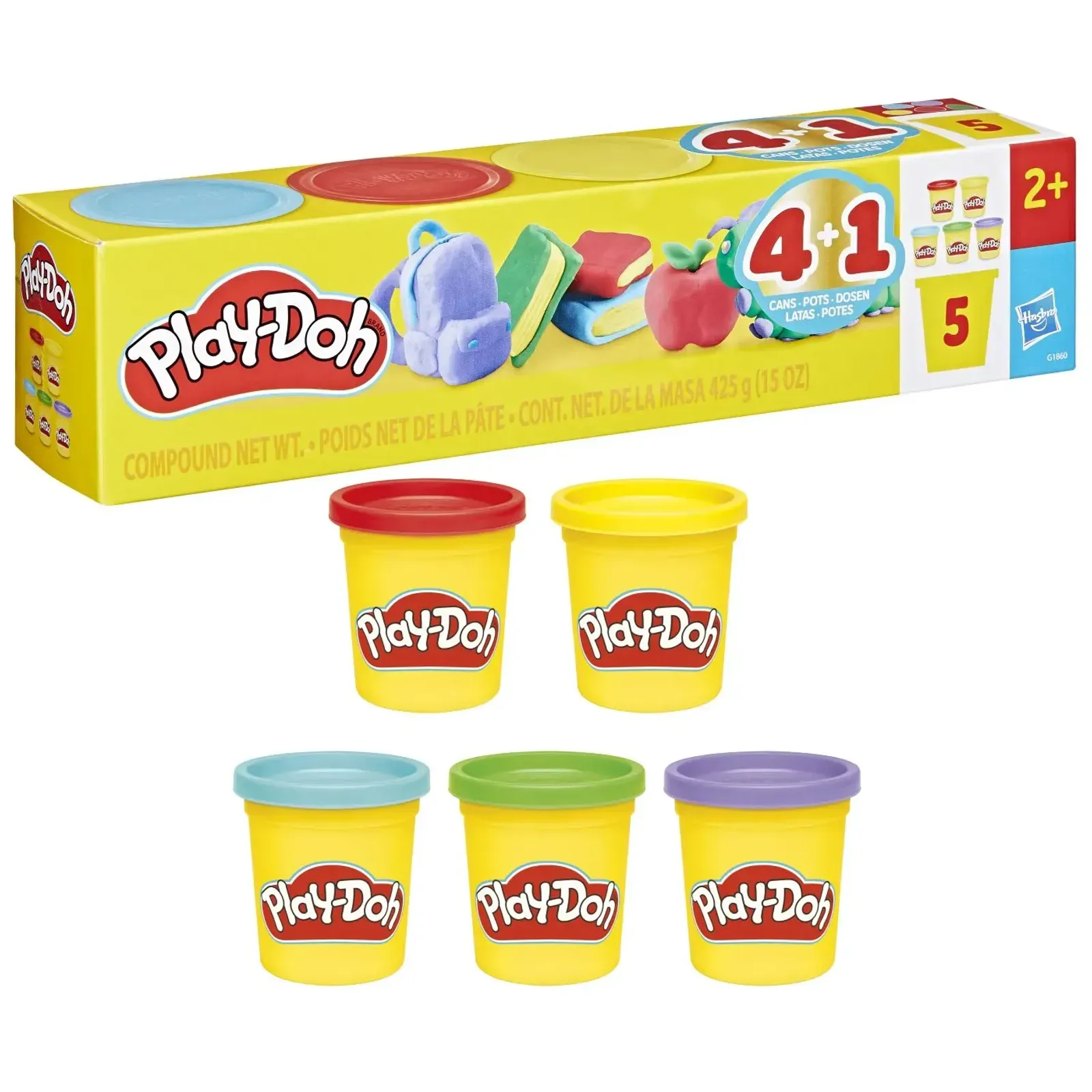 Set 5 Cutii de Plastilina Modelabila - Play-doh - Back To School -  Originala Hasbro  4+1 Gratis [3]