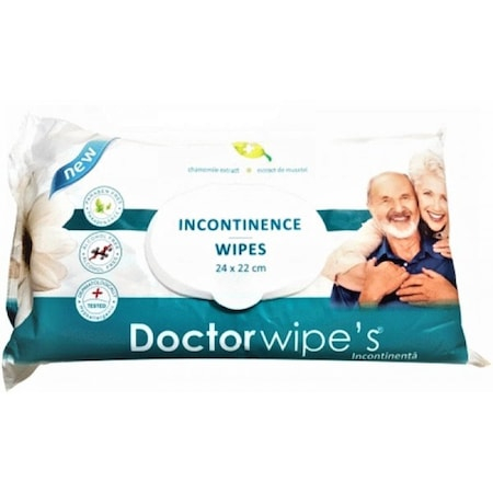 Set 5 x Servetele Umede Igienice pentru Incontenenta cu capac Doctor Wipe's - 72 buc / Pac [2]