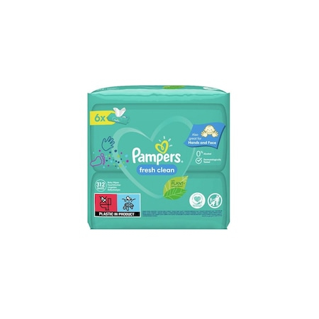 Set 6 pachete servetele umede, 52 bucati/pachet, Pampers Fresh Clean, capacitate de absorbtie ridicata [2]