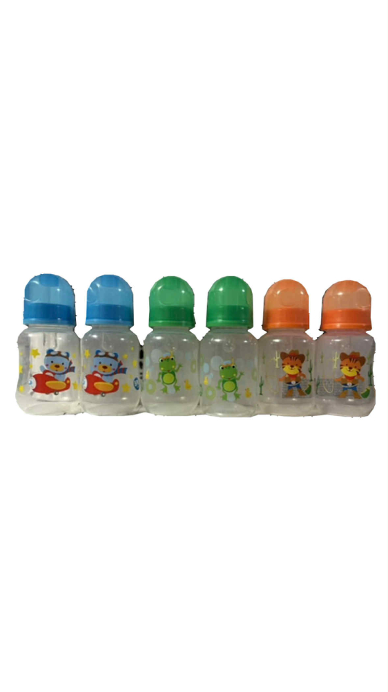 Set 6 x Biberoane pentru Baieti, Gradate, Ergonomice Lorelli Baby Care Easy Grip Feeding Bottle, Tetina din Silicon, BPA Free, Capacitate: 125 ml, Multicolor [1]