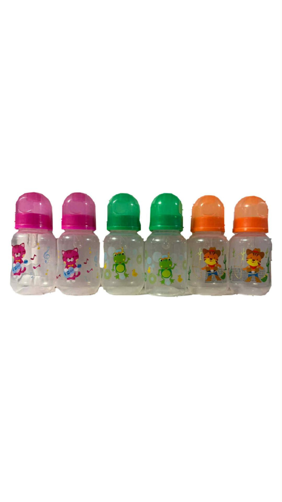 Set 6 x Biberoane  pentru Fetite,  Gradate,  Ergonomice Lorelli Baby Care Easy Grip Feeding Bottle, Tetina din Silicon, BPA Free, Capacitate: 125 ml, Multicolor [1]