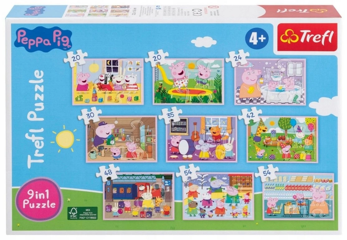 Set Big Puzzle Peppa Pig 9 in 1 Trefl 327 piese [2]