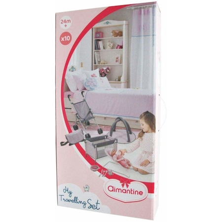 Set Complet Carut , Patut ,Loc de Joaca , Leagan si Accesorii pentru Papusi - My Baby Travelling Set - Ambalaj 60 x 31 CM [2]