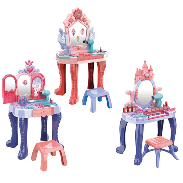 Set Complet pentru Fetite - Masa de Toaleta cu Pian pentru Printese , 29 Piese, 74x44x23 CM [7]