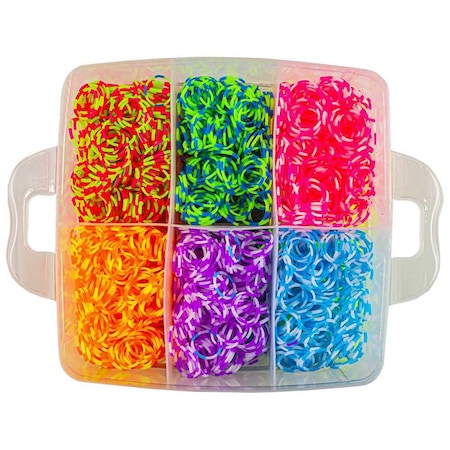 Set creativ cu accesorii pentru realizarea bratarilor din elastic,3500 piese, multicolor [5]
